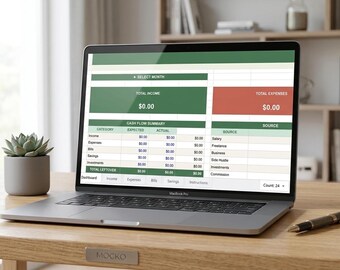 Foglio di calcolo Excel per la pianificazione del budget mensile e il monitoraggio delle finanze (download immediato)