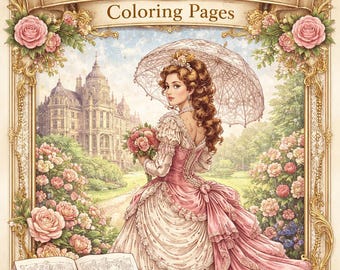 Disegni da colorare in stile vittoriano – Eleganti disegni vintage (Download in PDF)