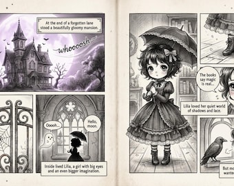 Stampa artistica della luna gotica / Illustrazione fantasy, decorazione dark (download digitale)