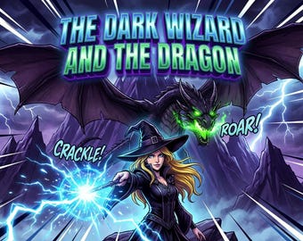 Stampa artistica fantasy del drago del mago oscuro – Decorazione murale gotica (Download digitale)