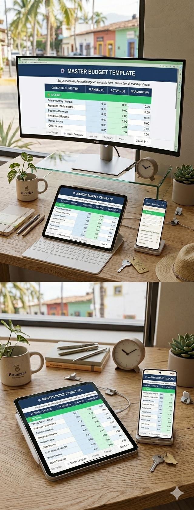 Annual Budget Planner Excel Template | Monthly Finance Tracker (digital ...