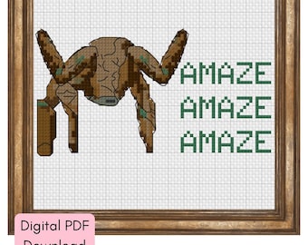Project Hail Mary Rocky Cross Stitch Pattern “Amaze Amaze Amaze” (PDF Download)