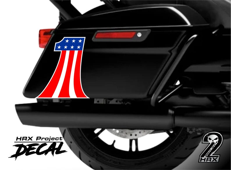 Sticker Number 1 American Flag Compatible With Bagger Harley-davidson ...