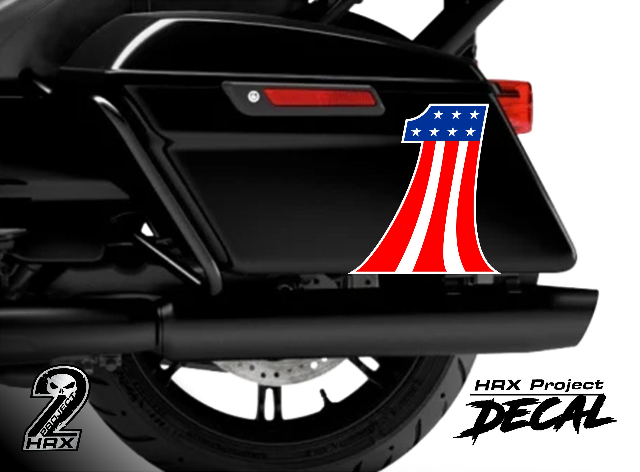 Sticker Number 1 American Flag Compatible With Bagger Harley-davidson ...