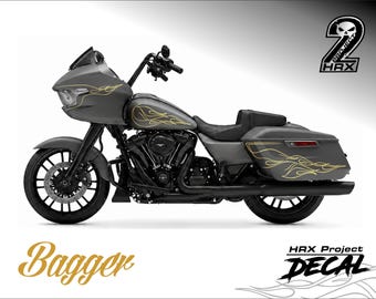 Flaming decoration kit for Bagger motorcycle