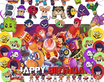 Ultimate Hero Battle Party Supplies, Arena Gamer Birthday Decorations, Video Game Backdrop, Banner, Cake Topper and Balloon Party Kit