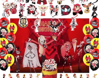 Dark Fantasy Monster Birthday Party Decorations, Red Gothic Creature Theme, Backdrop, Banner, Cake Topper, Balloons and Party Supplies