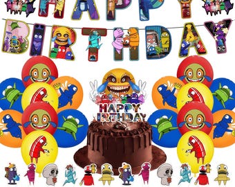 Spooky Video Game Birthday Party Decorations, Kids Gamer Party Supplies Bundle, Balloons, Banner, Cake and Cupcake Toppers Set