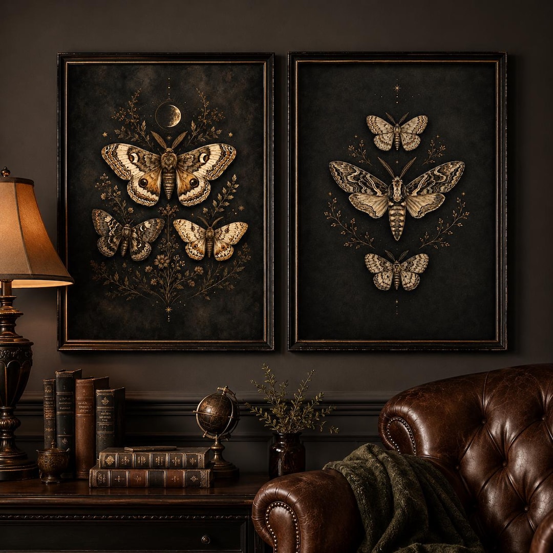 gothic-moth-wall-art-set-of-2-dark-botanical-prints-vintage-insect
