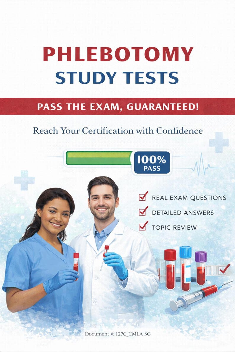 Phlebotomy Study Bundle | Complete Study Guide, Practice Test, Answer Key, Medical Terms &amp; 2026 ...
