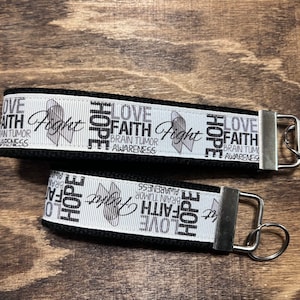 Brain Tumor Awareness ribbon wristlet Key Chain/ Key Fob