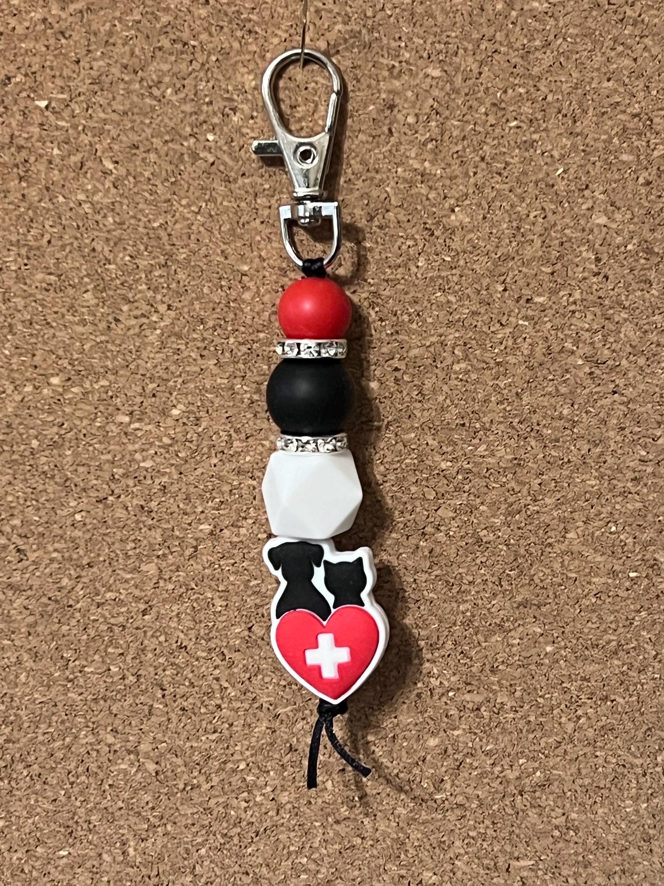Animal Rescue silicone bead keychain