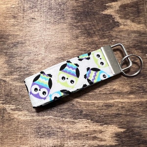 Owl 4 inch Fabric Key Chain/ Key Fob