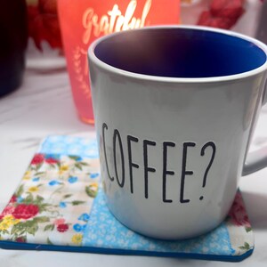 Floral patchwork Mug Cup Coaster fabric Coaster makes a great gift