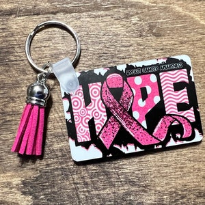 Breast Cancer Awareness sublimation Key Chain/ Key Fob
