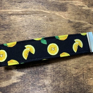 Lemon Fabric wristlet Key Chain/ Key Fob