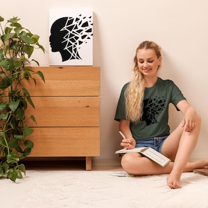 Abstract Fragment Head T-Shirt | Minimalist Silhouette Psychological Art Tee