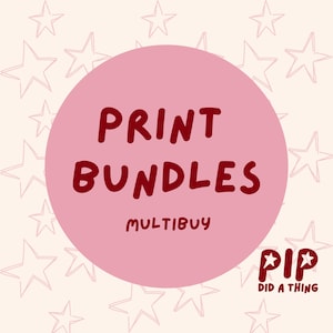 Multibuy-bundelpakket afdrukken, mix en match muurkunst, A4, A5, A6