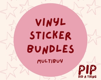 Vinyl Sticker Multibuy Bundle Pack, Mix and Match, Laptop, Water Bottle, Junk Journal