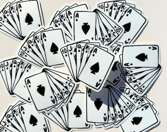 Playing Cards Vinyl Sticker, Royal Flush Poker, Laptop, Water Bottle, Junk Journal