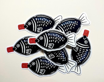 Soy Sauce Fish Vinyl Sticker Decal, Laptop, Water Bottle, Junk Journal