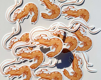 Cowboy Shrimp Vinyl Sticker, Western Decal, Laptop, Water Bottle, Junk Journal