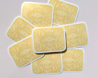 Custard Cream Biscuit Vinyl Sticker Decal, Laptop, Water Bottle, Junk Journal