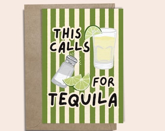 Tequila Shot Salt and Lime Birthday Greeting Card