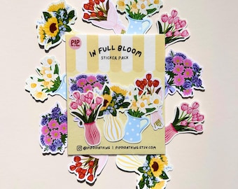 In Full Bloom Flower Bouquet Sticker Pack
