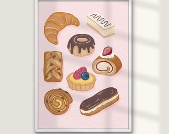 Sweet Treats Pastry Bakery Wall Art Print