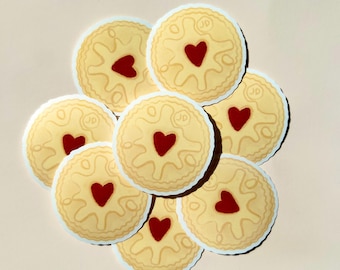 Jammie Dodger Biscuit Vinyl Sticker Decal, Laptop, Water Bottle, Junk Journal
