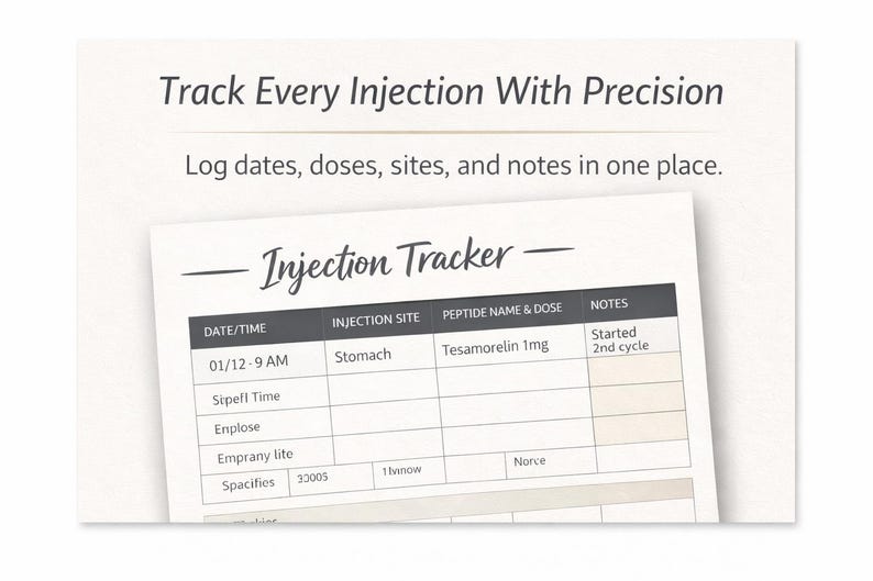 Injection Printable Note Peptide Injection Tracker Printable PDF | Medication Tracker | Weekly ...