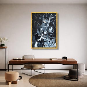 Abstract Violin Canvas Wall Art, Black and White Musical Instrument Painting, Modern Music Decor, Artistic String Canvas Print Art image 6