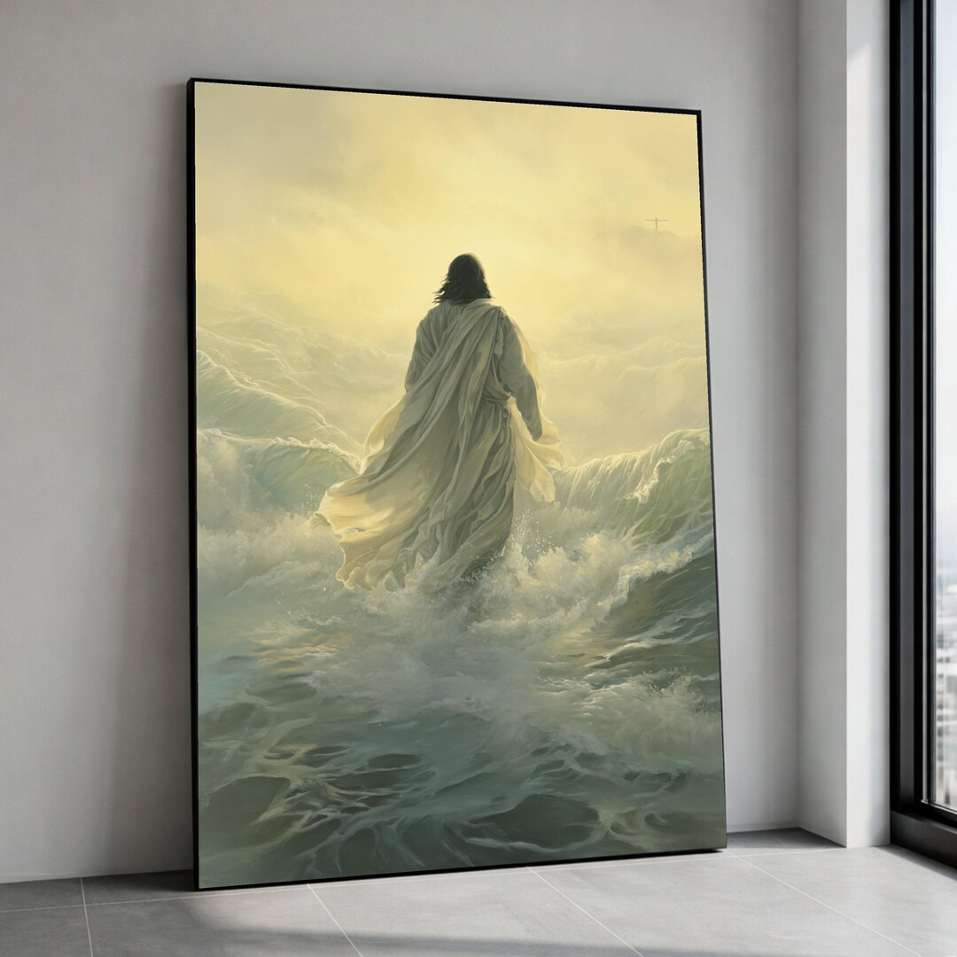 Jesus Walking on Water Canvas Print, Spiritual Christian Wall Art - Etsy