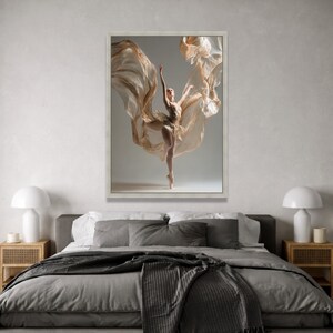 Ballerina Dance Canvas Print, Flowing Fabric Wall Art, Elegant Movement Decoration image 5