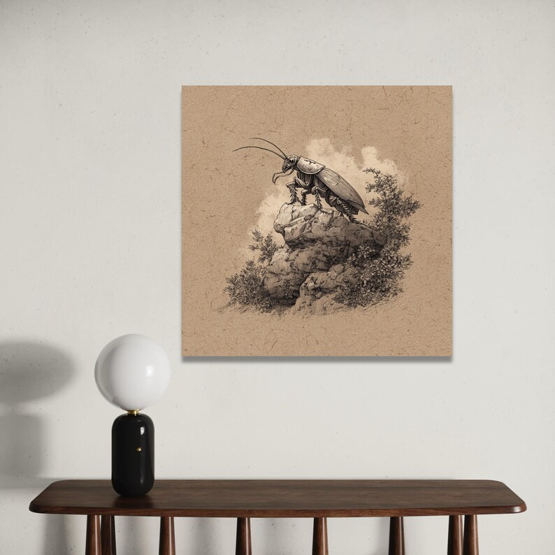 Cockroach Print Vintage Cockroach Insect Illustration Canvas, Botanical Nature Study ...