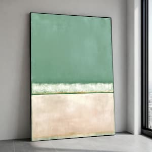 Calm Abstract Color Block Canvas, Green and Beige Wall Art, Modern Minimalist Canvas, Paint Design, Contemporary Home Decor Canvas Print Art