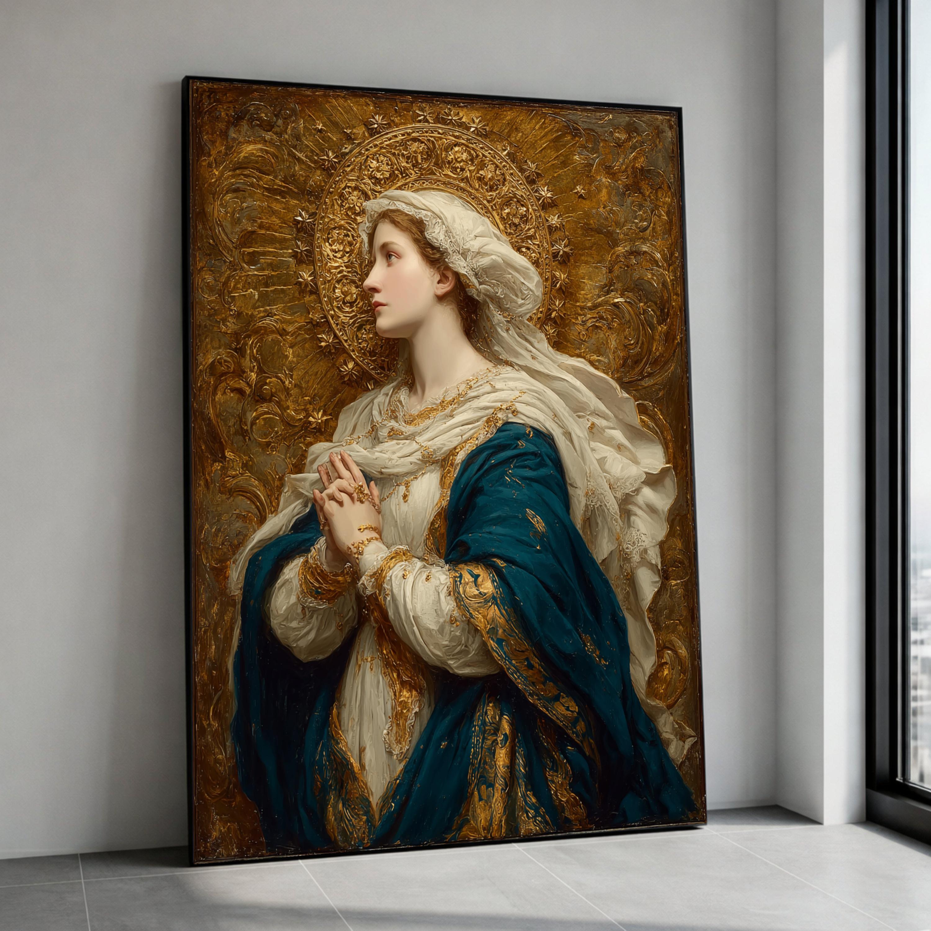 Classic Renaissance Madonna Canvas, Religious Wall Art, Praying Woman ...