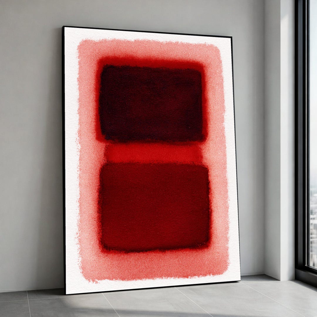 Mark Rothko Abstract Red Canvas Print, Modern Minimalist Wall Art, Deep ...