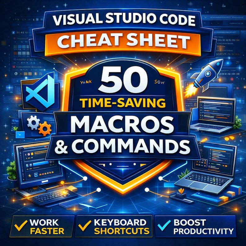 Arkusz ściągawek do programu Visual Studio Code | Skróty klawiszowe programu VSCode, Git, polecenia terminala (PDF) zdjęcie 1