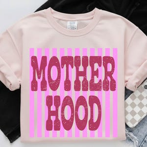 Striped Coquette Motherhood PNG, Trendy Mama Sublimation Design, DYI Gift for Mother's Day, Preppy Mom Shirt Design, Trending Shirt Design image 3