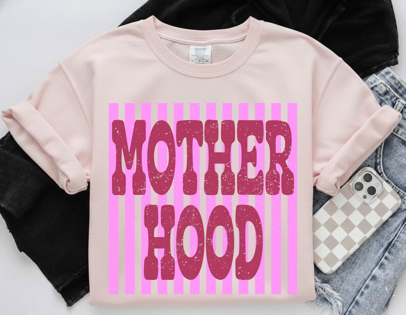 Striped Coquette Motherhood PNG, Trendy Mama Sublimation Design, DYI Gift for Mother's Day, Preppy Mom Shirt Design, Trending Shirt Design image 3