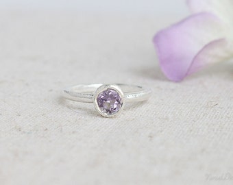 Amethyst Sterling Silver Ring, February Birthstone