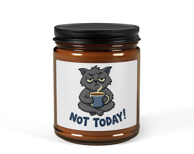 Grumpy Cat "Not Today!" Soy Candle | Funny Cat Lover, Coffee Drinker Gift