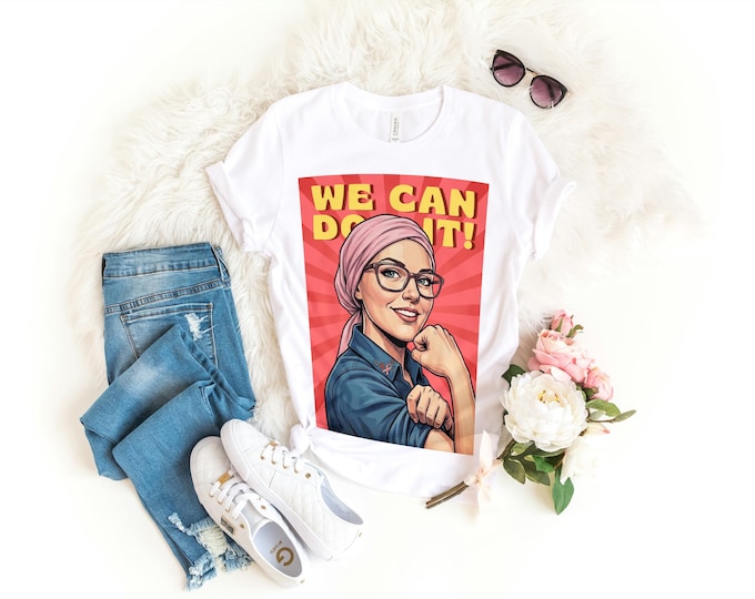 We Can Do It Rosie-style Graphic T-Shirt | Feminist Empowerment Art