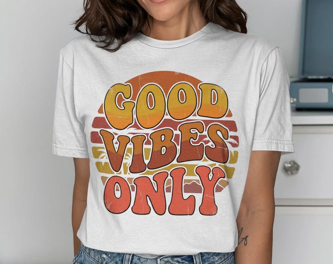 Retro Sunset Palm Tree T-Shirt, Distressed Graphic Boho Beach Top