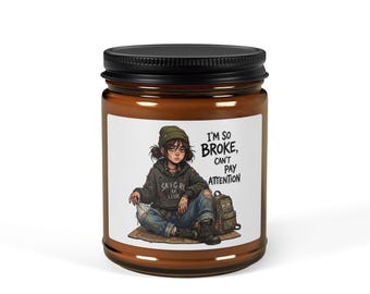 Grunge Sad Girl Club Candle | Broke Can't Pay Attention Alt Home Decor