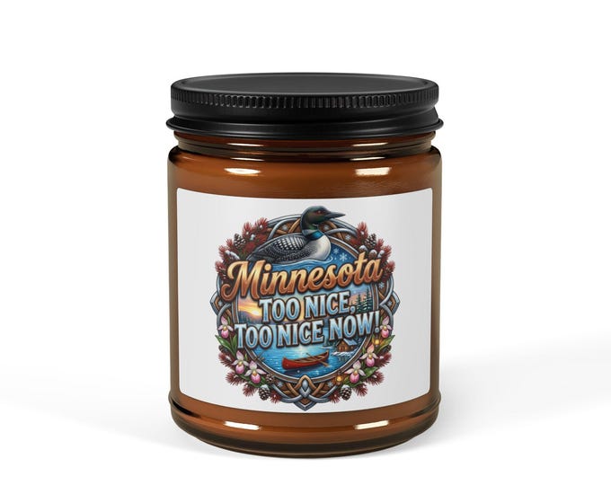 Minnesota Loon Lake Cabin Candle, Northwoods Vibe State Pride Souvenir