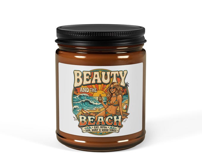 Retro Beach Candle | 70s Surf Girl Summer Vibes Decor