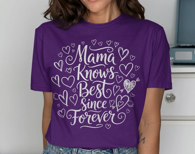 Mama Knows T-Shirt | Heart Doodle Mom Life Tee, Motherhood Apparel
